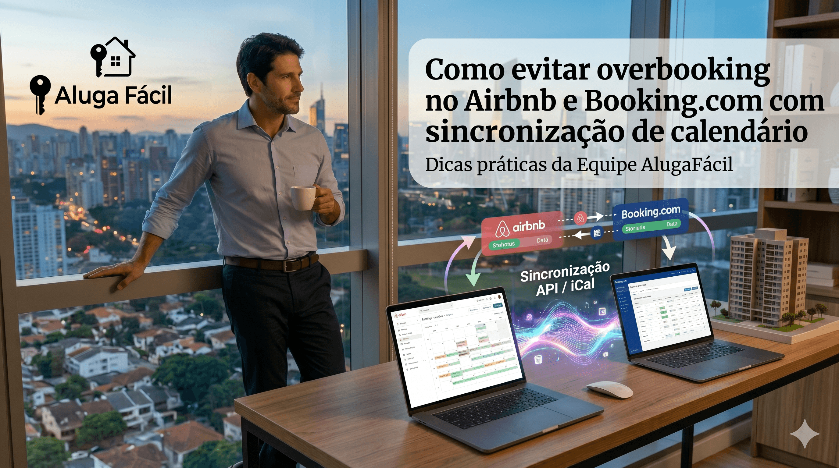 Capa do artigo: Como evitar overbooking no Airbnb e Booking.com com sincronização de calendário